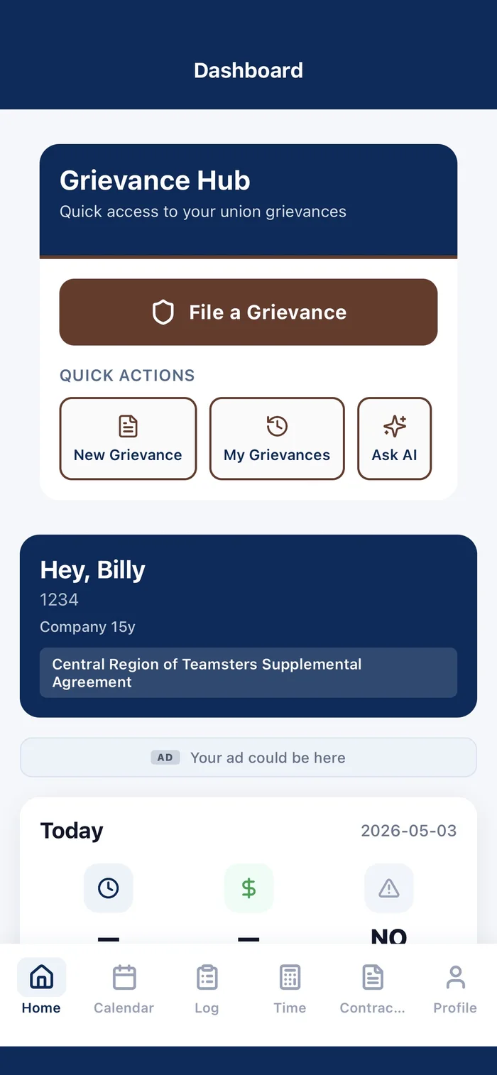 Brownster grievance hub with filing and contract AI tools